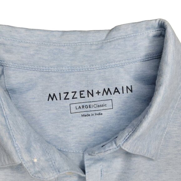 Mizzen+Main Light Blue Polo Shirt Classic Fit Large Soft Cotton Blend - Picture 5 of 6